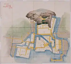 1873年鎮守府設置計画の際に作られた「備後国三原城図」