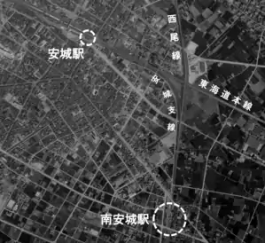 廃止直前の安城支線(1961年5月1日)