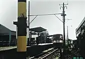 廃止前の松木島駅。列車は碧南行き（2004年）
