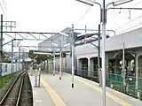 工事中の仮設ホーム