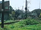 廃止前の西一色駅（2004年）。寺津側から望む。
