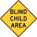 Blind child area, New York State