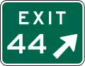 Exit number sign, right
