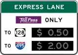 Toll costs at intersections or HOV 2+