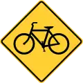 自転車（この標識には蛍光黄緑色の背景を使用できます）