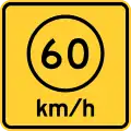 Speed advisory, metric