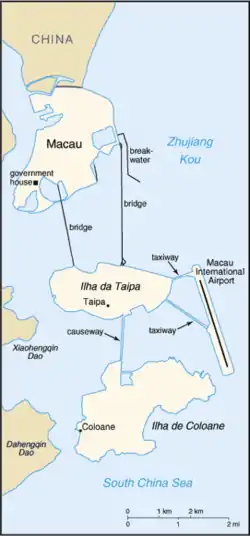 マカオ政庁の位置