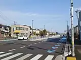 拡幅された小山市民センター付近（町田市小山町）