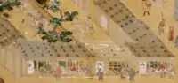 小川通り（現在の今出川通り）の町屋（『洛中洛外図屏風（歴博甲本）』）