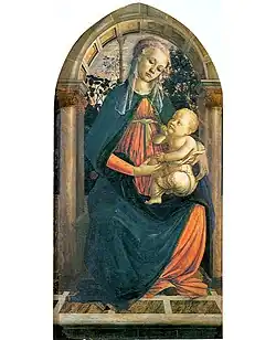 『バラ園の聖母』1469年-1470年 ウフィツィ美術館所蔵