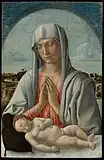 『眠る幼児キリストを礼拝する聖母』1460年頃 メトロポリタン美術館所蔵