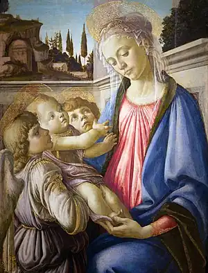 サンドロ・ボッティチェッリ『聖母子と二人の天使』1468年–1469年頃 カポディモンテ美術館所蔵