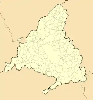 プリメーラ・ディビシオンの位置(マドリード州内)