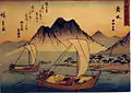 『東海道五十三次（狂歌入東海道）舞坂　今切船渡』