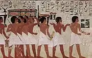 古代エジプトの壁画に描かれた葬列