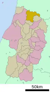 真室川町位置図