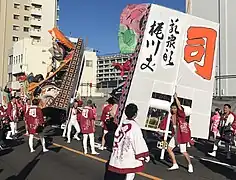 万燈の裏には町名などが書かれてある
