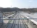 駅舎から眺めた線路