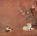 蜀葵遊猫図 伝・毛益筆 南宋時代