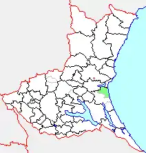旭村の県内位置図