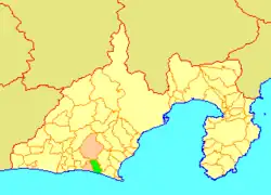 大東町の県内位置