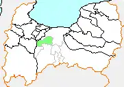 婦中町の県内位置図