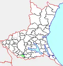 藤代町の県内位置図