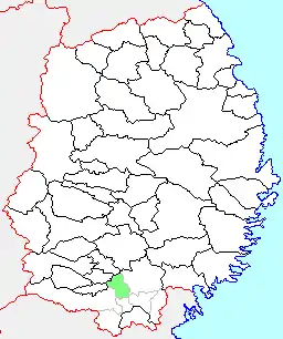 東山町の県内位置図