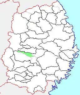 石鳥谷町の県内位置図