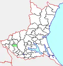 石下町の県内位置図