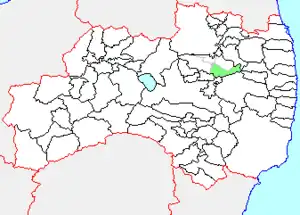 岩代町の県内位置図