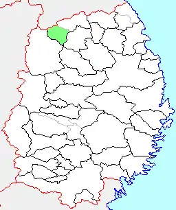 浄法寺町の県内位置図