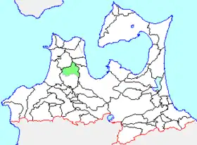 金木町の県内位置図