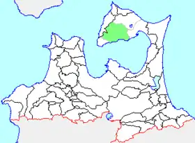 川内町の県内位置図