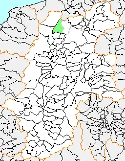 鬼無里村の県内位置図