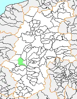 木曽福島町の県内位置図