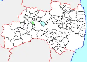 北会津村の県内位置図