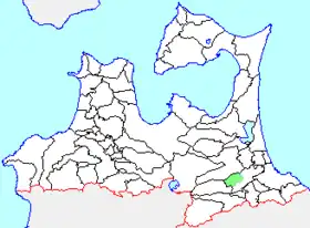 倉石村の県内位置図