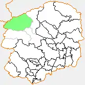 栗山村の県内位置図