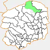 黒磯市の県内位置図