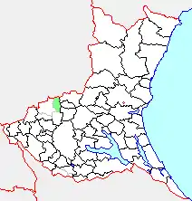 協和町の県内位置図