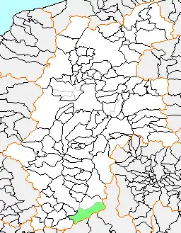 南信濃村の県内位置図