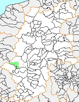 三岳村の県内位置図
