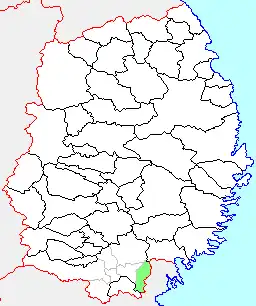 室根村の県内位置図