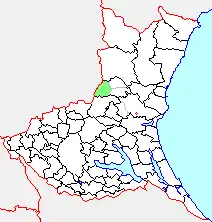 七会村の県内位置図
