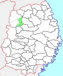 西根町の県内位置図