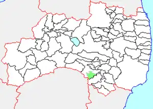 表郷村の県内位置図