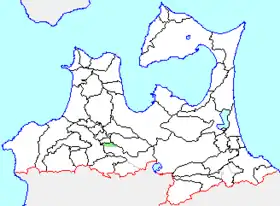 尾上町の県内位置図