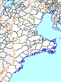 鈴峰村の県内位置図