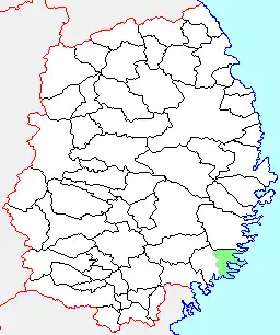 三陸町の県内位置図
